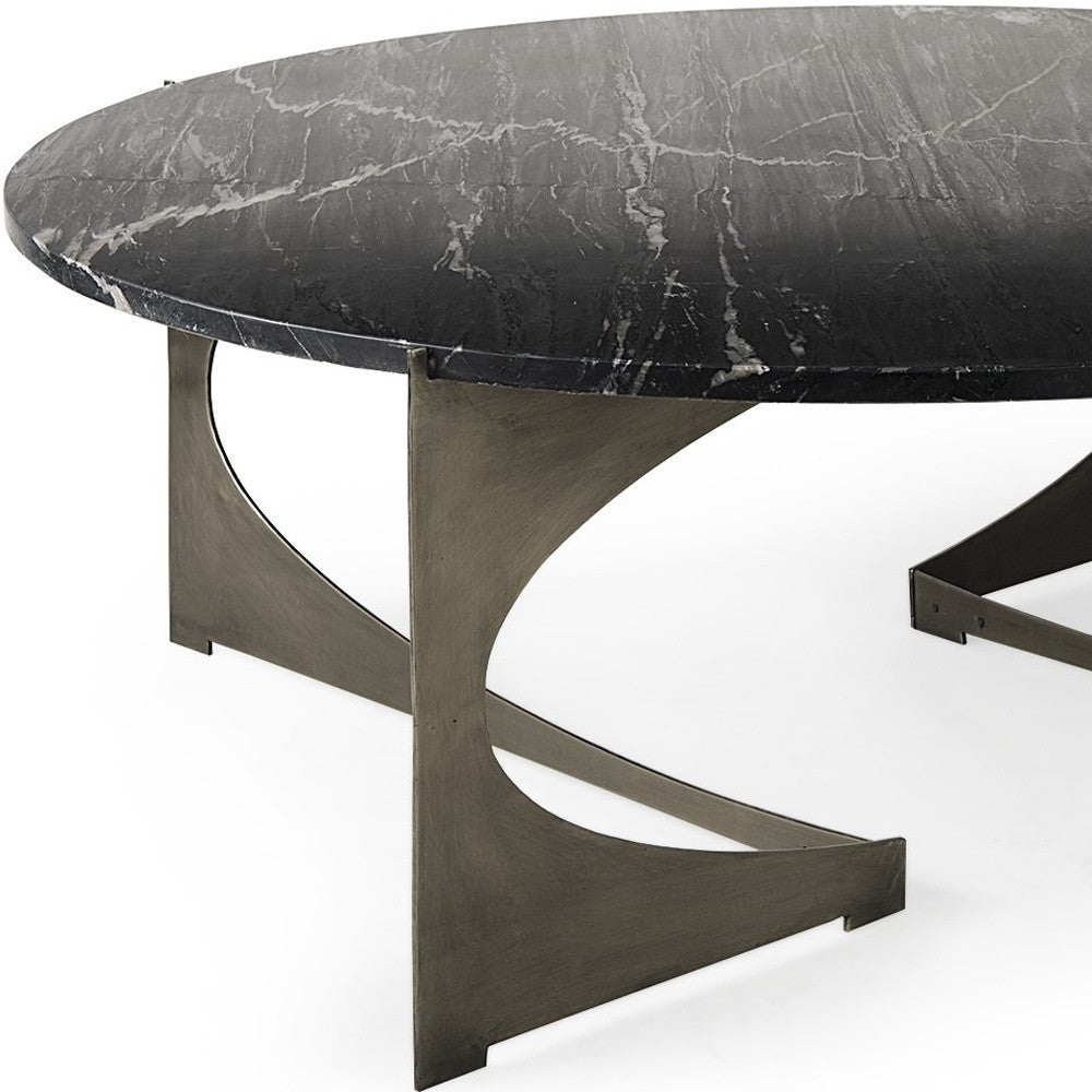 Contemporary Black Marble Coffee Table