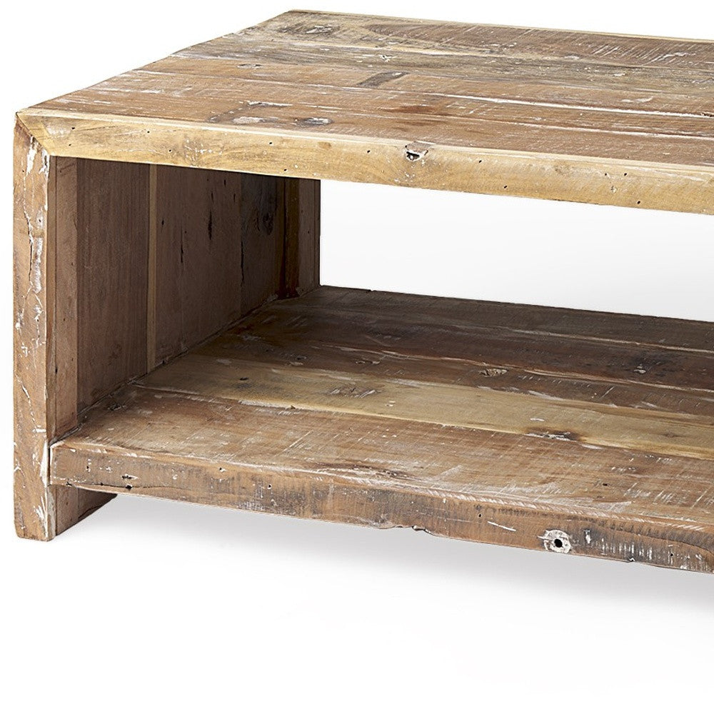 Light Brown Solid Wood Coffee Table