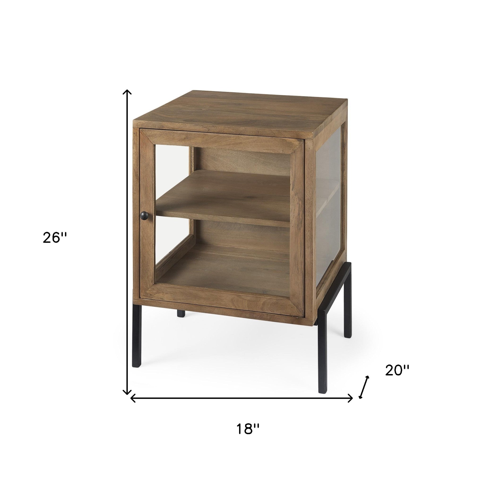 Rustic Honey Brown And Black Shadowbox Cabinet