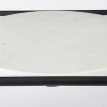 Suspended White Marble Black Metal Geo Side Table