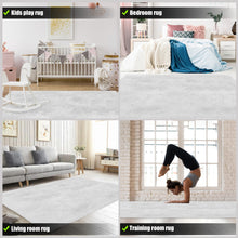 4’ X 5’ White Solid Modern Area Rug