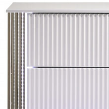 Stunning Bright White Led Two Drawer Nightstand