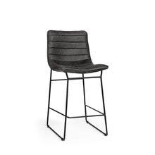 Black Leather Metal Frame Counter Stool