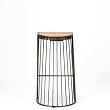 Wood And Metal Wire Design Counter Stool