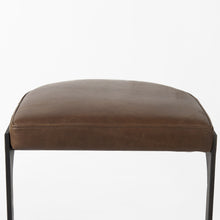 Brown Leather C Shape Metal Counter Stool