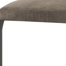 Dark Brown Leather C Shape Metal Bar Stool