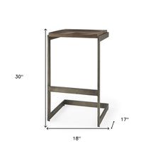 Warm Brown Cheeky Wood And Metal Bar Stool 30