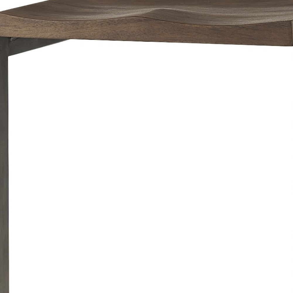 Warm Brown Cheeky Wood And Metal Bar Stool 30"