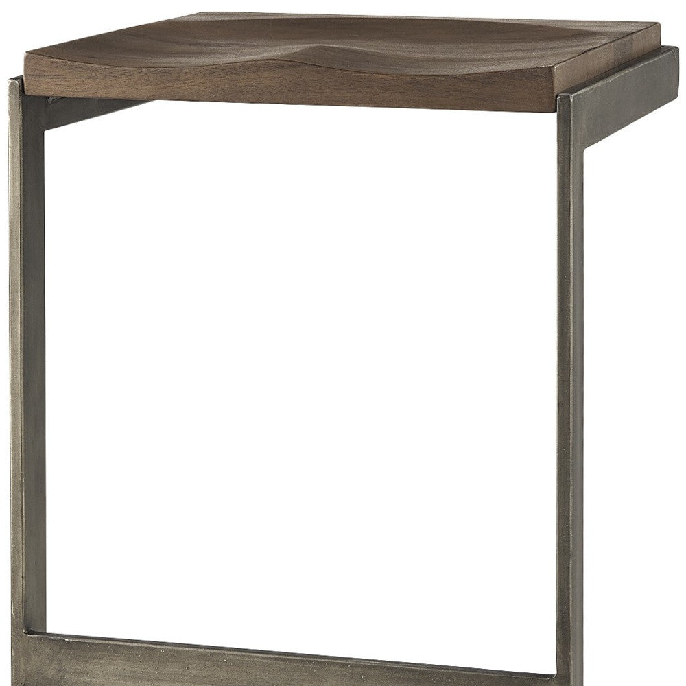 Warm Brown Cheeky Wood And Metal Bar Stool 30"