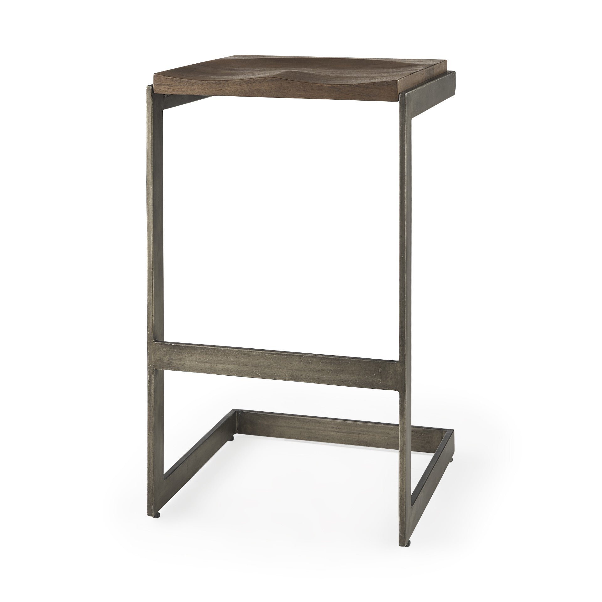 Warm Brown Cheeky Wood And Metal Bar Stool 30"