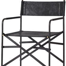 Black Leather Director's Chair Bar Stool
