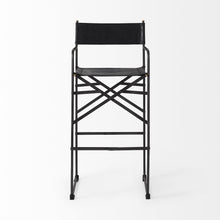 Black Leather Director's Chair Bar Stool