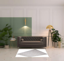 4’ X 6’ Gray Distressed Diamonds Area Rug