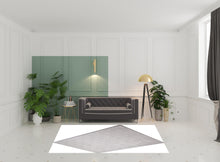 4’ X 6’ Gray Distressed Diamonds Area Rug