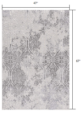 4’ X 6’ Cream And Gray Tinted Ogee Pattern Area Rug