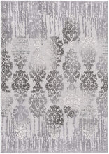 2’ X 10’ Gray Dripping Damask Runner Rug