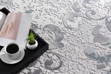 5’ X 8’ Blue And Gray Floral Filigree Area Rug