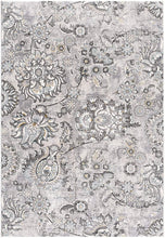 5’ X 8’ Gray Modern Jacobean Floral Area Rug