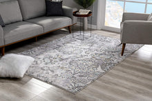 5’ X 8’ Gray Modern Jacobean Floral Area Rug