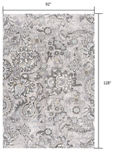 5’ X 8’ Gray Modern Jacobean Floral Area Rug