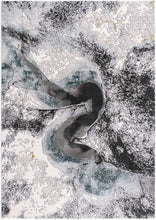 5’ X 8’ Black And Gray Abstract Whirlpool Area Rug