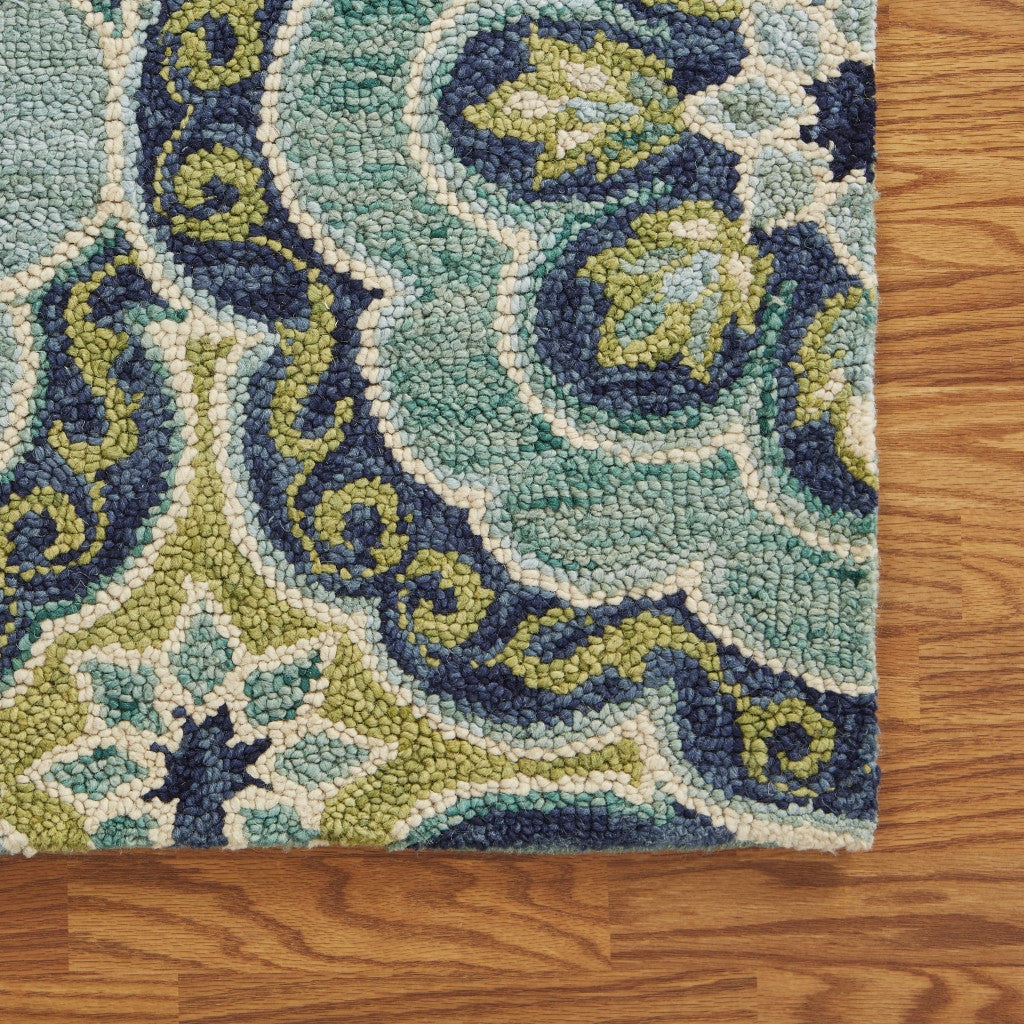 8’ X 10' Green Floral Artwork Area Rug