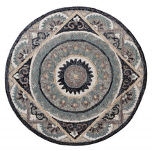 2’ X 4’ Gray Geometric Medallion Hearth Rug