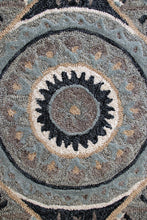 2’ X 4’ Gray Geometric Medallion Hearth Rug