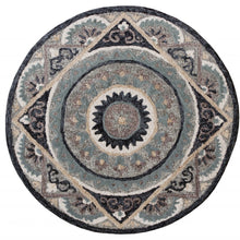 2’ X 4’ Gray Geometric Medallion Hearth Rug