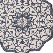 Navy And White Decorative Hearth Rug - 2’ x 4’