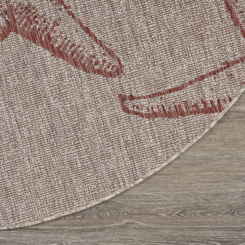 Beige Indoor Outdoor Area Rug - 5' x 7'