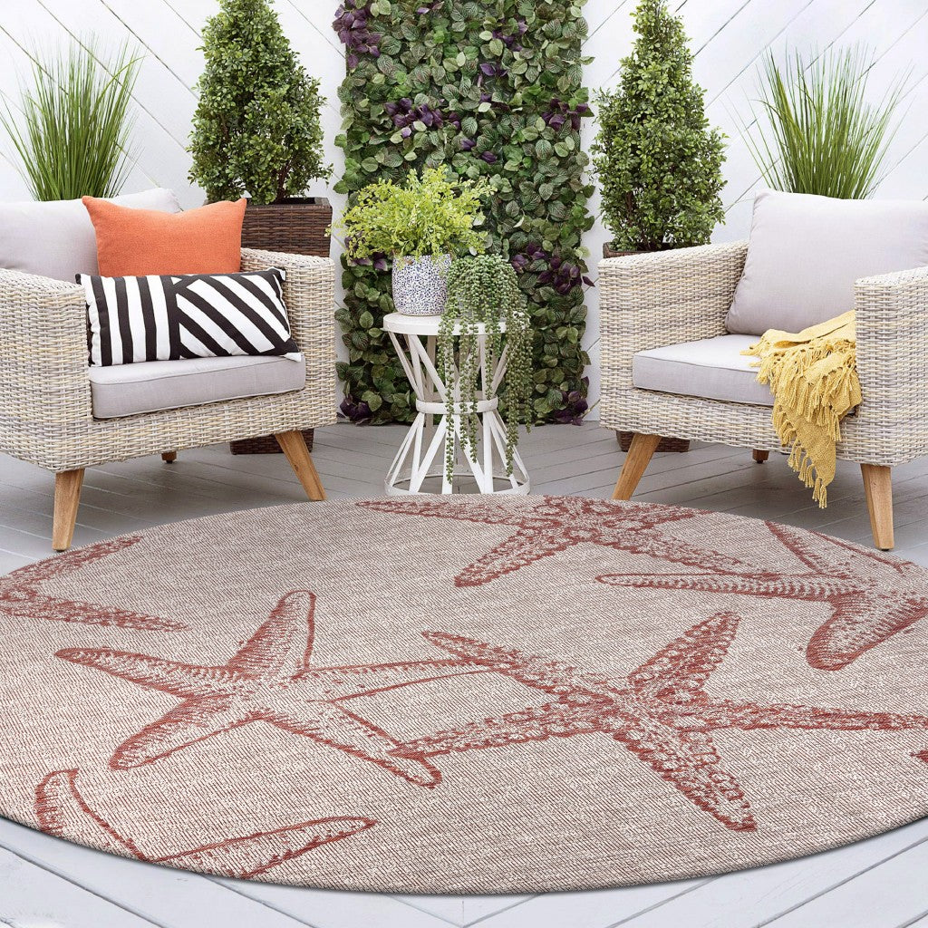 Beige Indoor Outdoor Area Rug - 5' x 7'