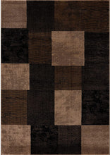 2’ X 4’ Brown Geometric Blocks Area Rug