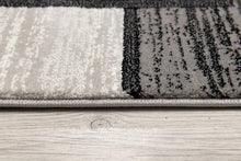 2’ X 10’ Gray Asymmetric Blocks Runner Rug