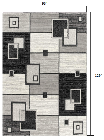 2’ X 10’ Gray Asymmetric Blocks Runner Rug