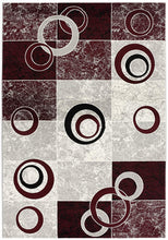 2’ X 10’ Red And White Inverse Circles Runner Rug