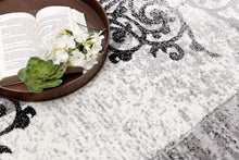 2’ X 10’ Gray Faded Filigree Pattern Runner Rug