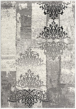 2’ X 10’ Gray Faded Filigree Pattern Runner Rug