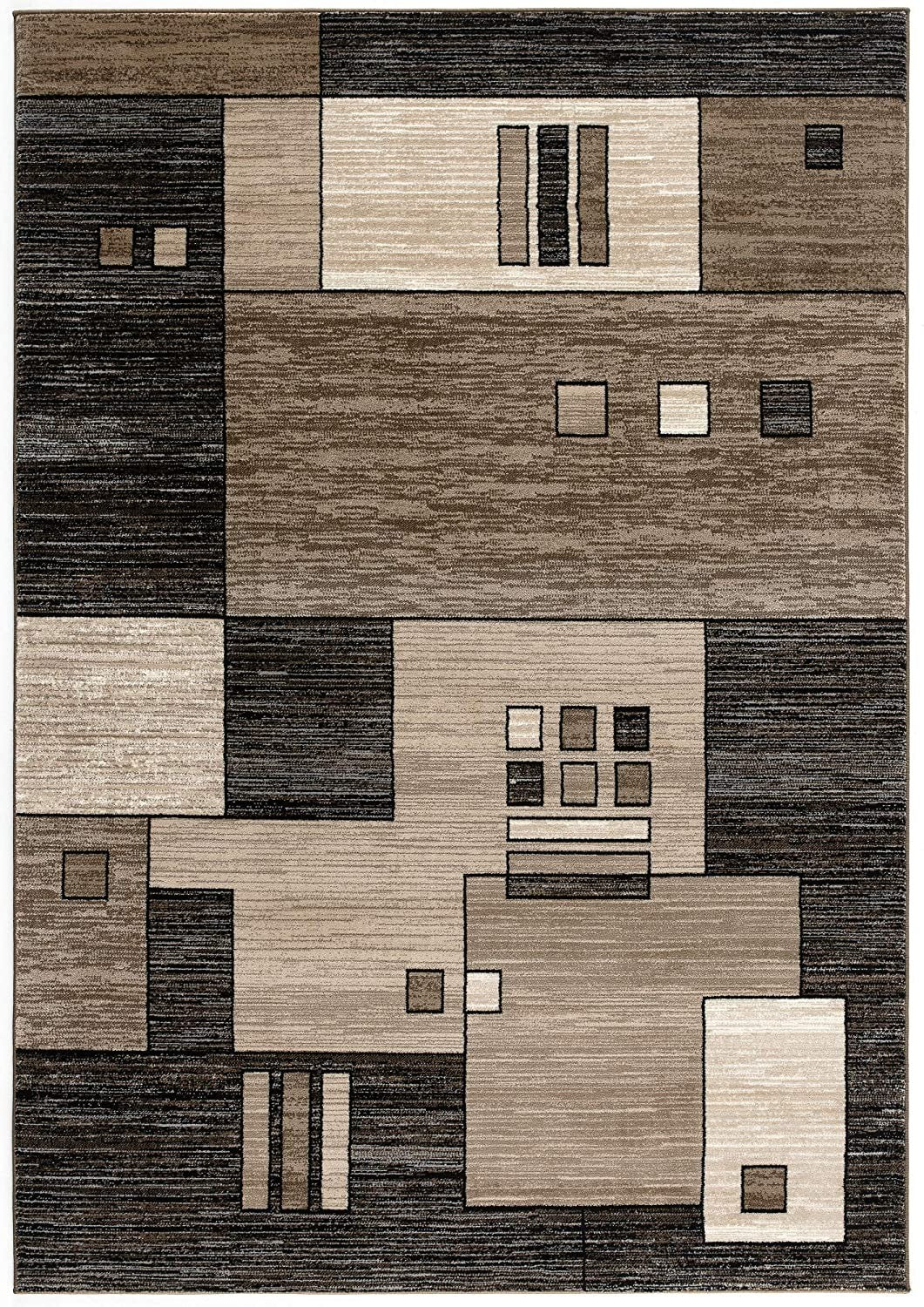 3’ X 10’ Beige And Brown Geometric Runner Rug