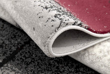 2’ X 10’ Gray And Burgundy Abstract Runner Rug