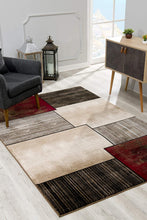 2’ X 10’ Brown Overlapped Blocks Runner Rug