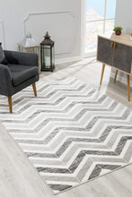 2’ X 10’ Gray Distressed Chevron Runner Rug