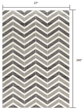 2’ X 10’ Gray Distressed Chevron Runner Rug
