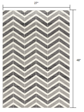 2’ X 10’ Gray Distressed Chevron Runner Rug