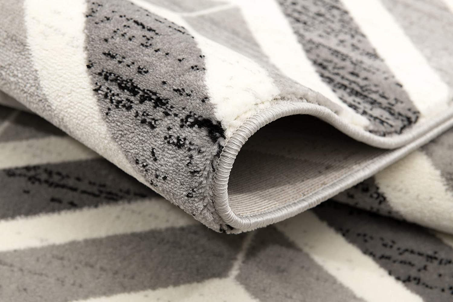 2’ X 10’ Gray Distressed Chevron Runner Rug