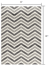 2’ X 10’ Gray Distressed Chevron Runner Rug