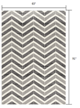 2’ X 10’ Gray Distressed Chevron Runner Rug