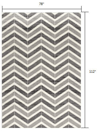 2’ X 10’ Gray Distressed Chevron Runner Rug