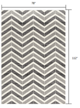 2’ X 10’ Gray Distressed Chevron Runner Rug