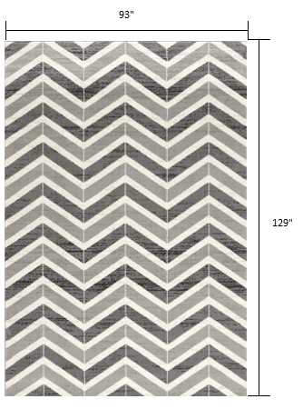 2’ X 10’ Gray Distressed Chevron Runner Rug